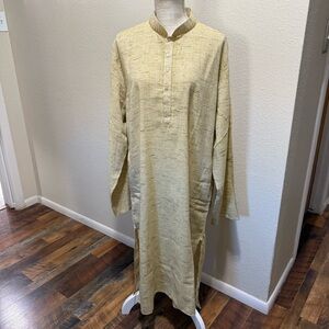 Men's Beige Kurta - Size 44 - Made in India
